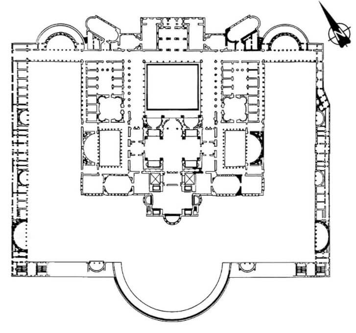 Floor plan baths of Trajan