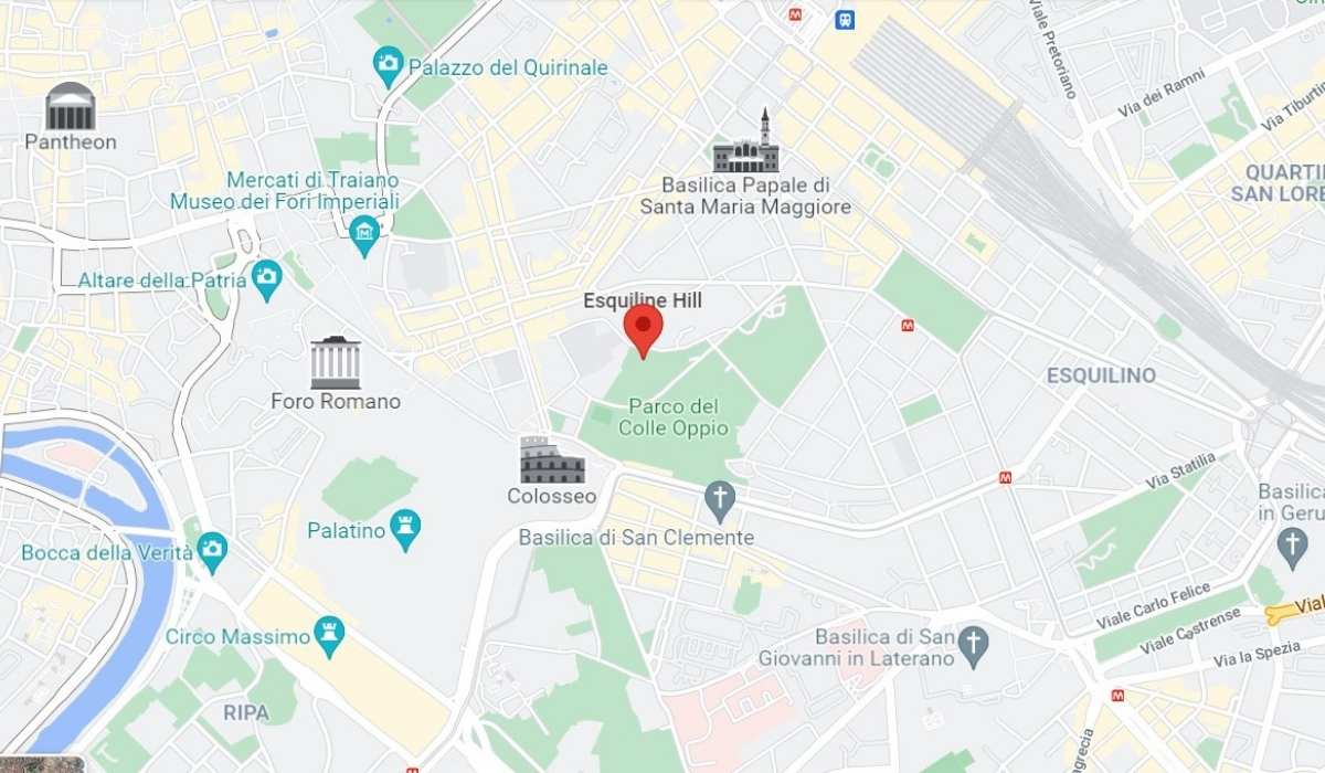 esquiline_hill_rome_map Esquiline Hill in Rome Map