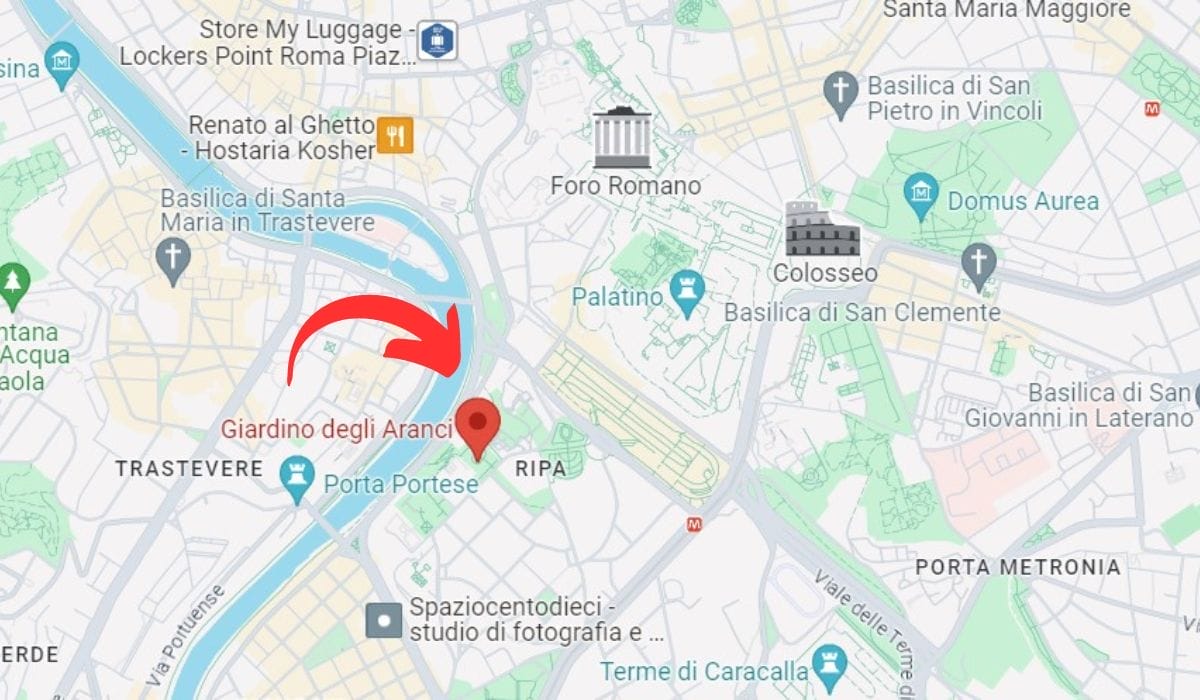 Giardino degli aranci location and map