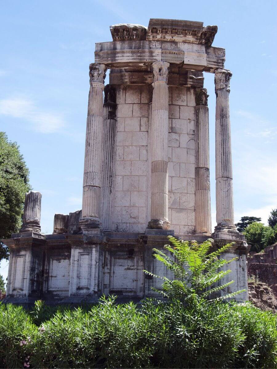 visiting Temple of Vesta in Rome